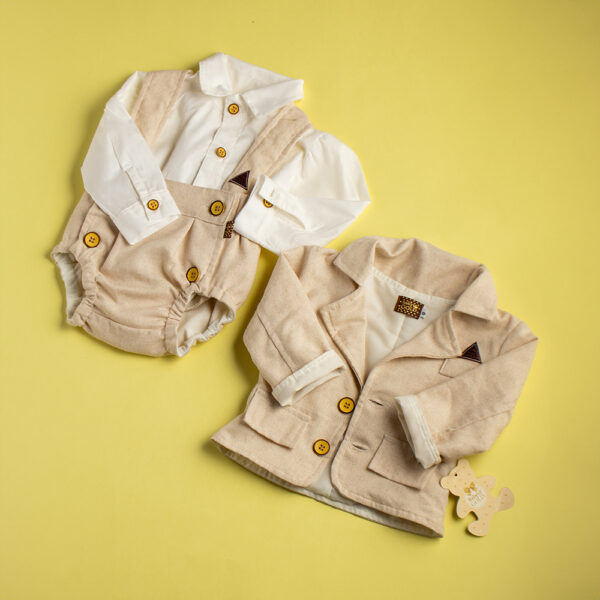 cubrepañal + camisa + blazer